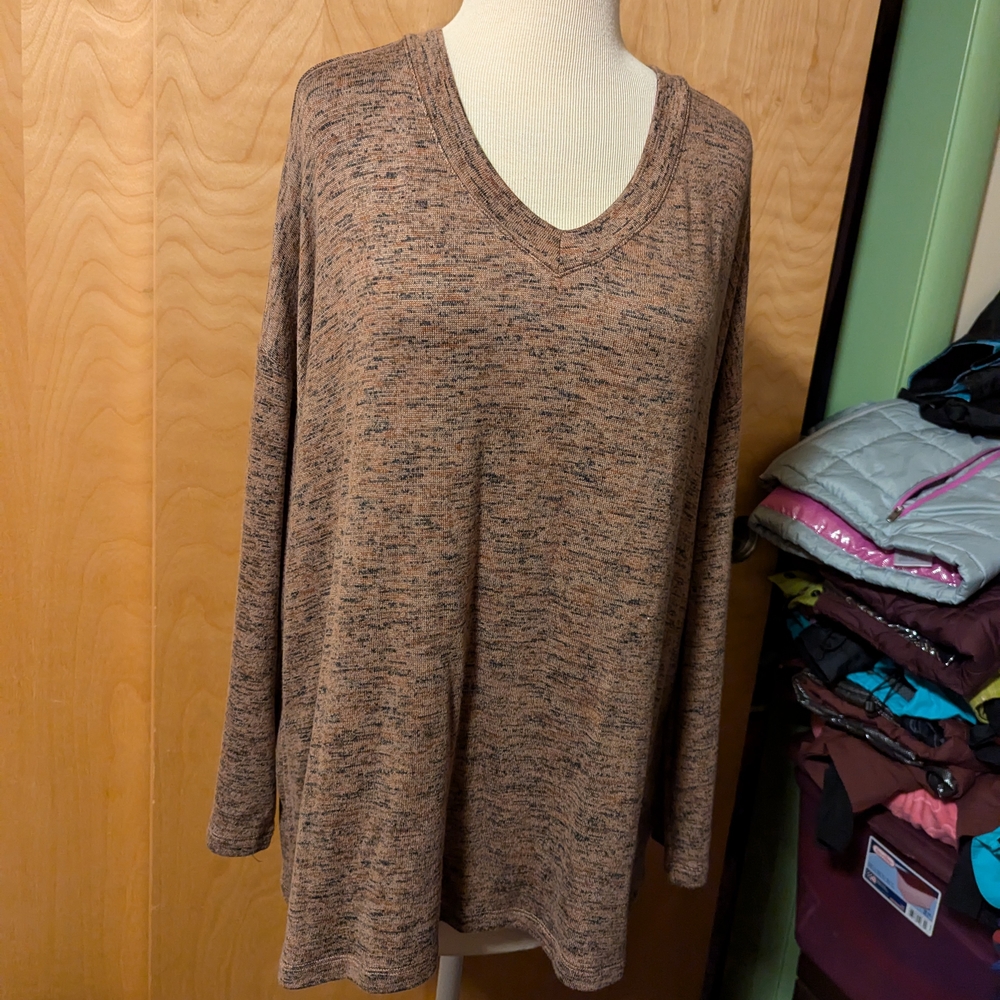 Women's Brown V-Neck Sweater